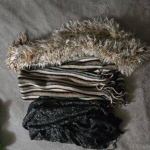 Three Scarves Brown Black